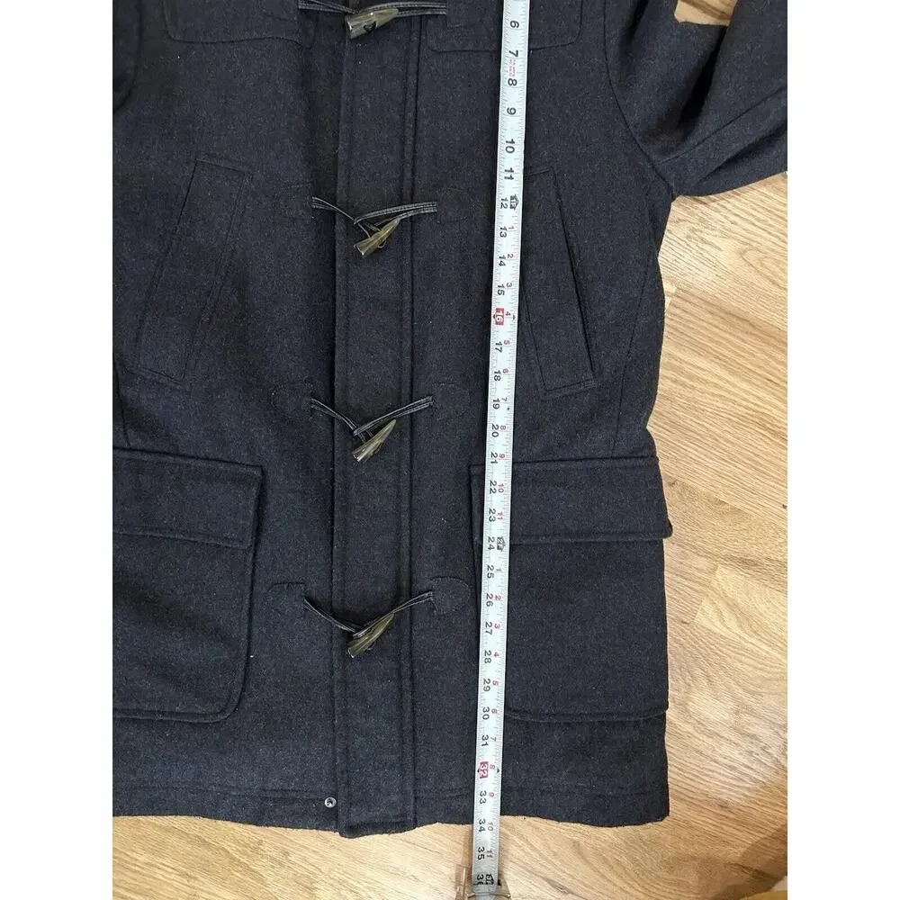 Nautica Wool‎ Coat Big Men Size M Toggle Full Zip Gray Heavy Winter Jacket Lined